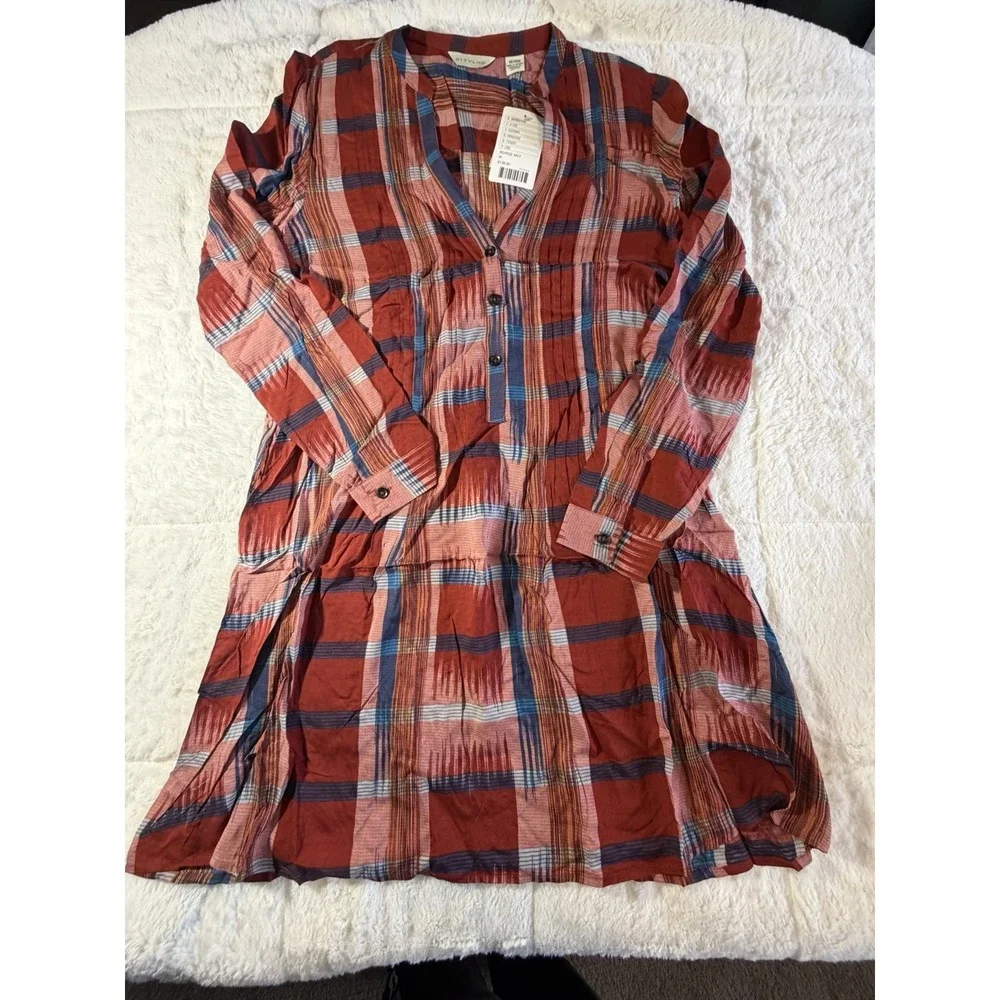 Anthropologie Top Women M 11 1 Tylho Tunic Pull Over Pockets Southwestern Boho - Picture 1 of 5